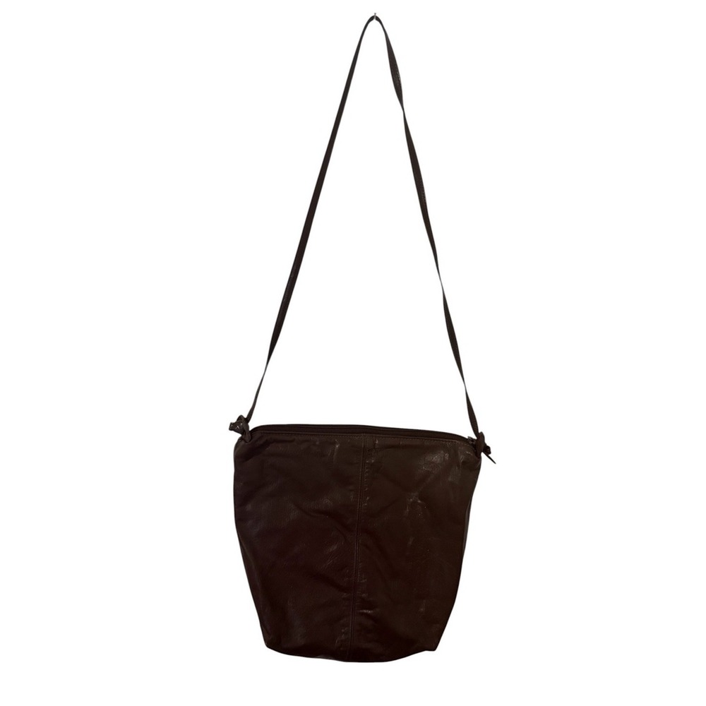 Vintage Leather Shoulder Bag Purse YKK Zipper Deep Chocolate Brown Woman's